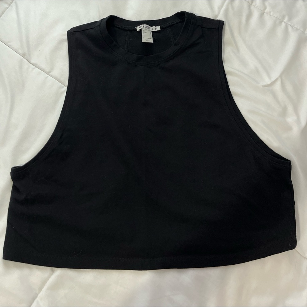 Black Cropped Tank Top